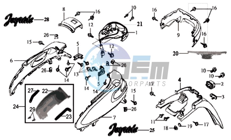 REAR FENDER - COWLING - TAIL LIGHT