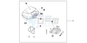 VFR800A9 UK - (E / ABS MME TWO) drawing TOP BOX 45L PEARL SUNBEAM WHITE