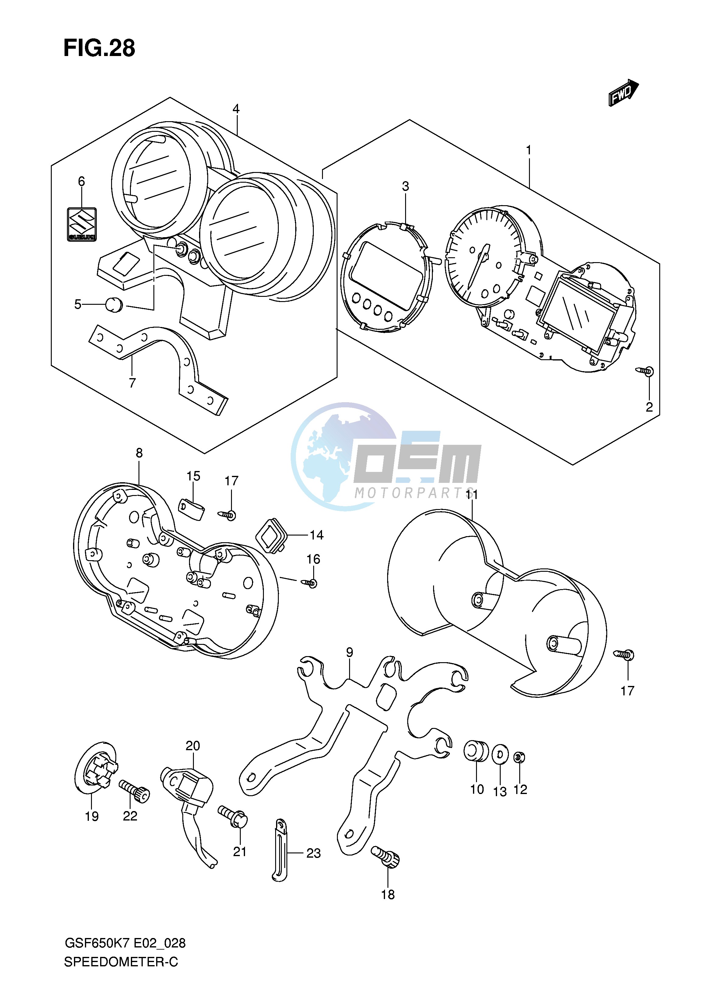 SPEEDOMETER (GSF650K7 K8 UK7 UK8)