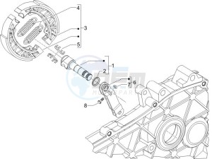 Fly 125 4t e3 drawing Rear brake - Brake jaw