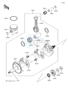 KX85-II KX85DHF EU drawing Crankshaft/Piston(s)