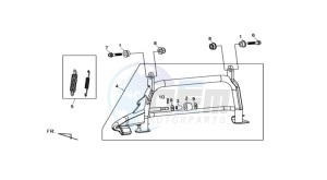 MAXSYM 400 EFI drawing CENTRAL STAND -SIDE STAND- KICKSTARTER PEDAL