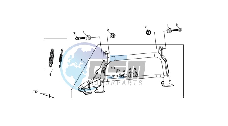 CENTRAL STAND -SIDE STAND- KICKSTARTER PEDAL