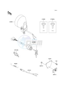 KAF 300 B [MULE 500] (B1-B2) [MULE 500] drawing HEADLIGHT-- S- -_IGNITION SWITCH