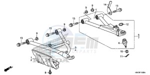 TRX500FM1E TRX500FM1 Europe Direct - (ED) drawing FRONT ARM