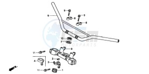 XR400R drawing HANDLE PIPE/TOP BRIDGE