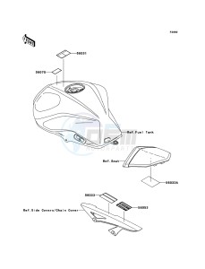 Z750R ABS ZR750PCF UF (UK FA) XX (EU ME A(FRICA) drawing Labels