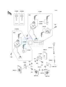 KL 125 D [KLR125] (D20-D22) [KLR125] drawing IGNITION SWITCH