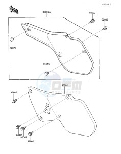 KX 125 E [KX125] (E1) [KX125] drawing SIDE COVERS