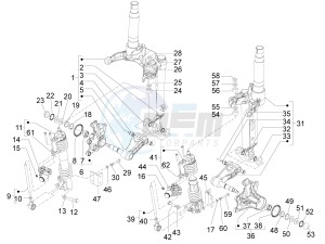 MP3 300 ie Touring drawing Front fork components (Mingxing)