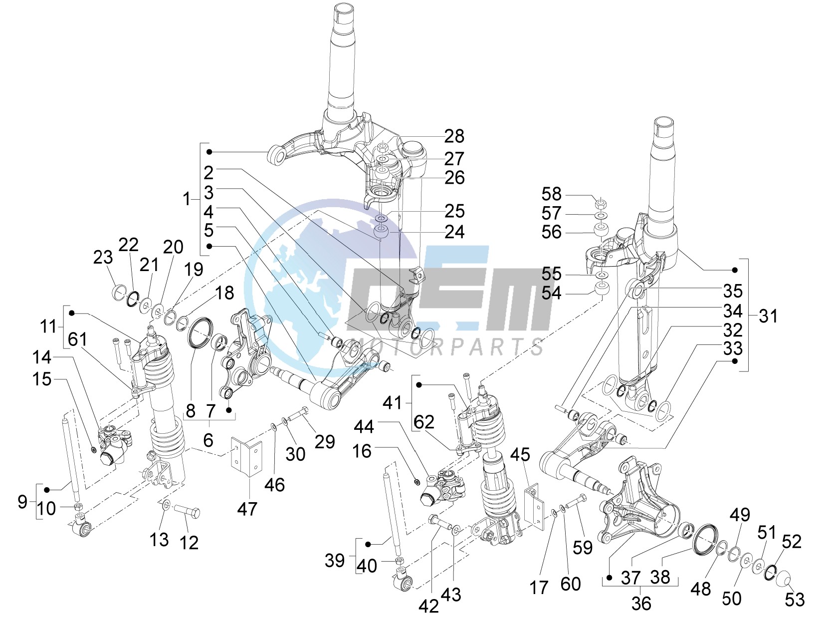 Front fork components (Mingxing)