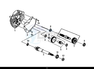 FIDDLE II 50 (45 KM/H) (AF05W4-EU) (E4) (L8-M0) drawing MISSION CASE-DRIVE SHAFT