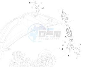 150 4T 3V ie Primavera (NAFTA) drawing Rear suspension - Shock absorber/s