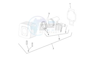 Mojito 50 Custom eng. Piaggio drawing Cylinder with piston