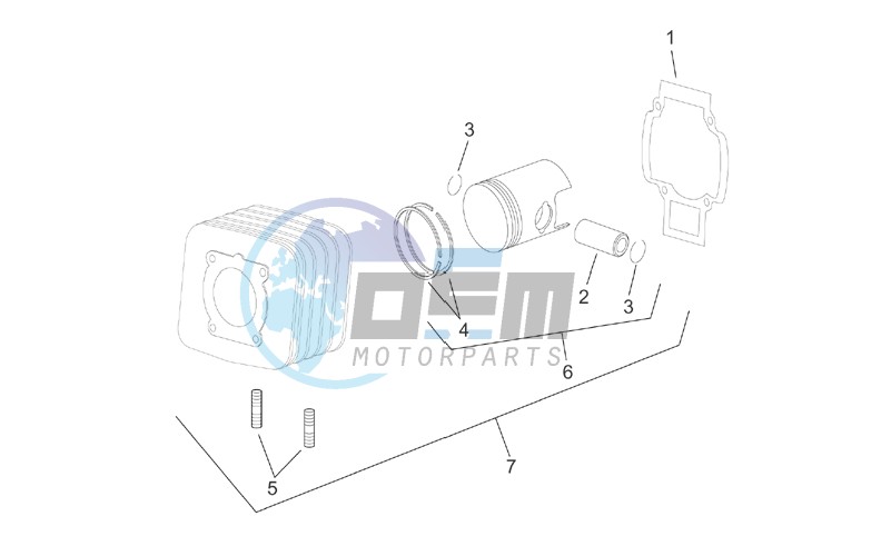 Cylinder with piston