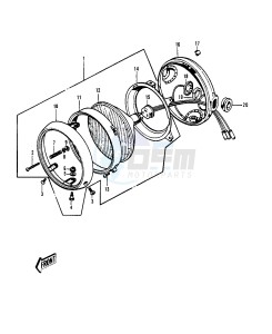 H1 D-F A [KH500] (D-F A8) [KH500] drawing HEADLIGHT -- KH500-A8- -