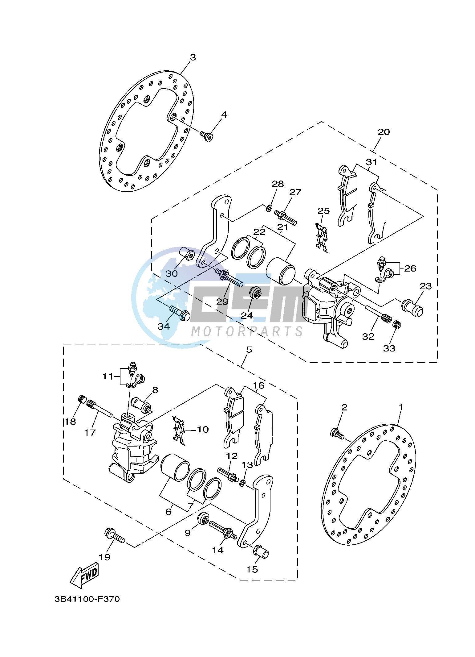 REAR BRAKE CALIPER