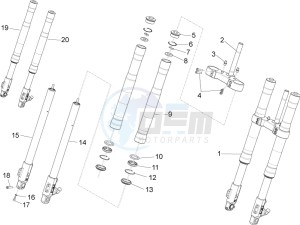 RS4 50 2T (CH, EU, JP) drawing Front fork Ming Xing