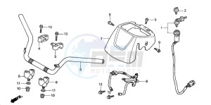 TRX350FM RANCHER 4X4S drawing HANDLE PIPE (1)