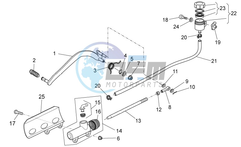 Rear master cylinder