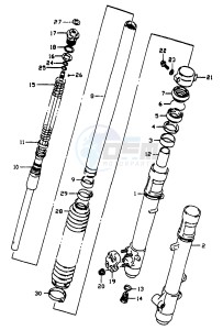 DR350 (V-W-X) drawing FRONT DAMPER