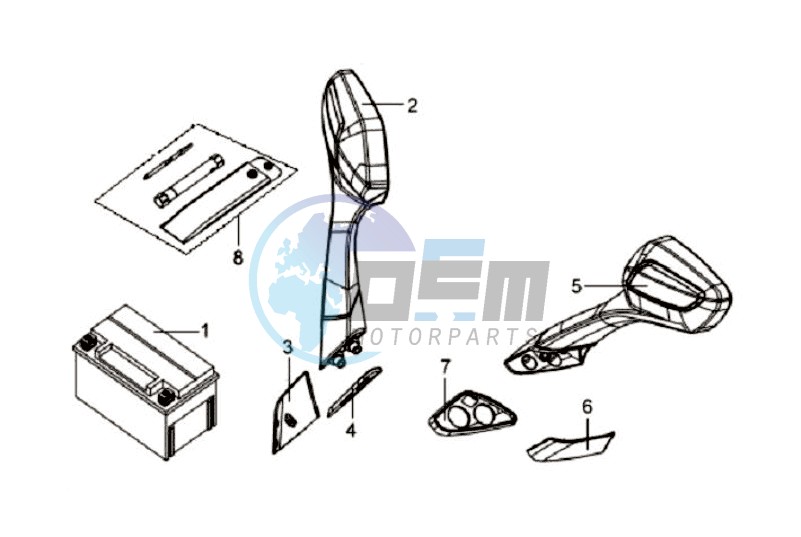 MIRRORS L / R / BATTERY