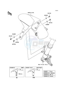 NINJA_ZX-10R_ABS ZX1000KDF FR XX (EU ME A(FRICA) drawing Front Fender(s)