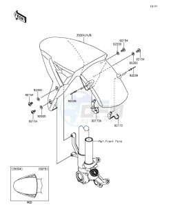 NINJA ZX-10R ABS ZX1000SGFA XX (EU ME A(FRICA) drawing Front Fender(s)