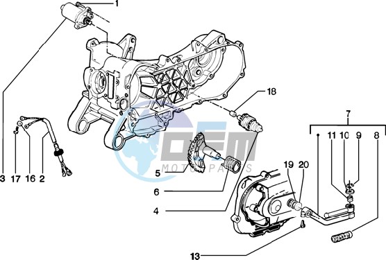 Starting motor-starter lever