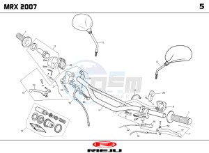 MRX-50-BLUE drawing HANDLEBAR - CONTROLS