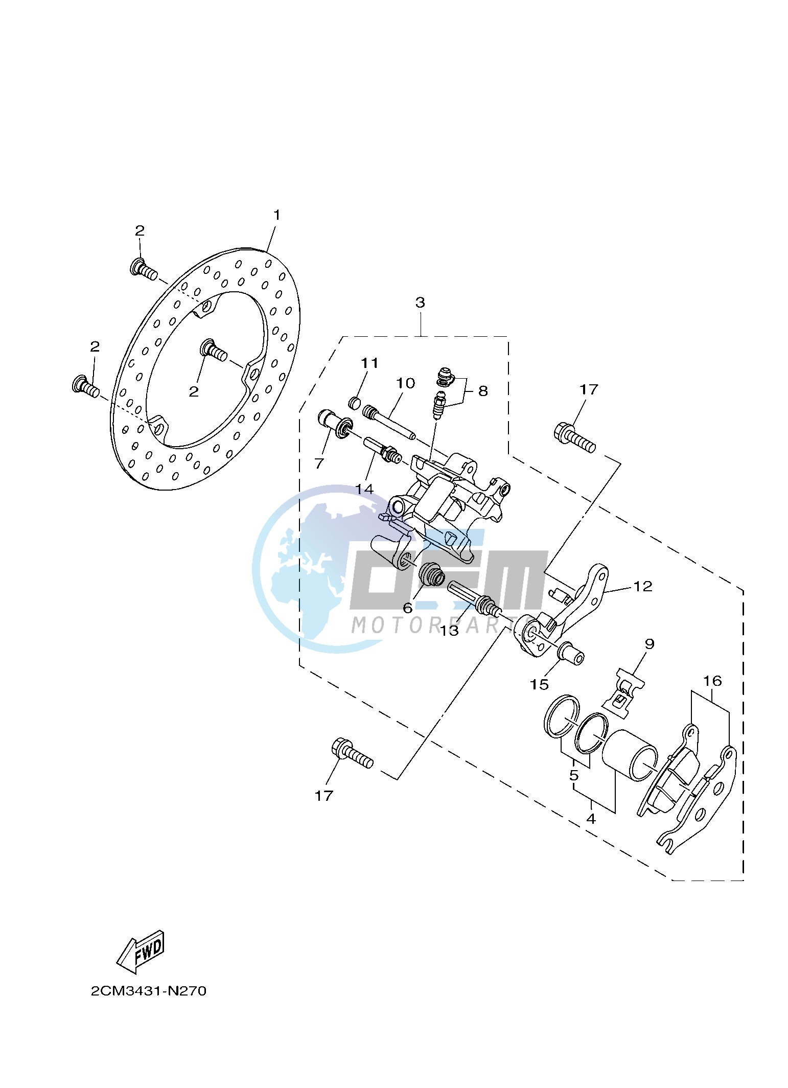 REAR BRAKE CALIPER