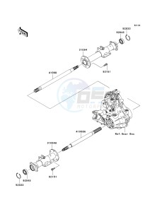 KAF 400 B [MULE 600] (B6F-B9F) B6F drawing REAR AXLE