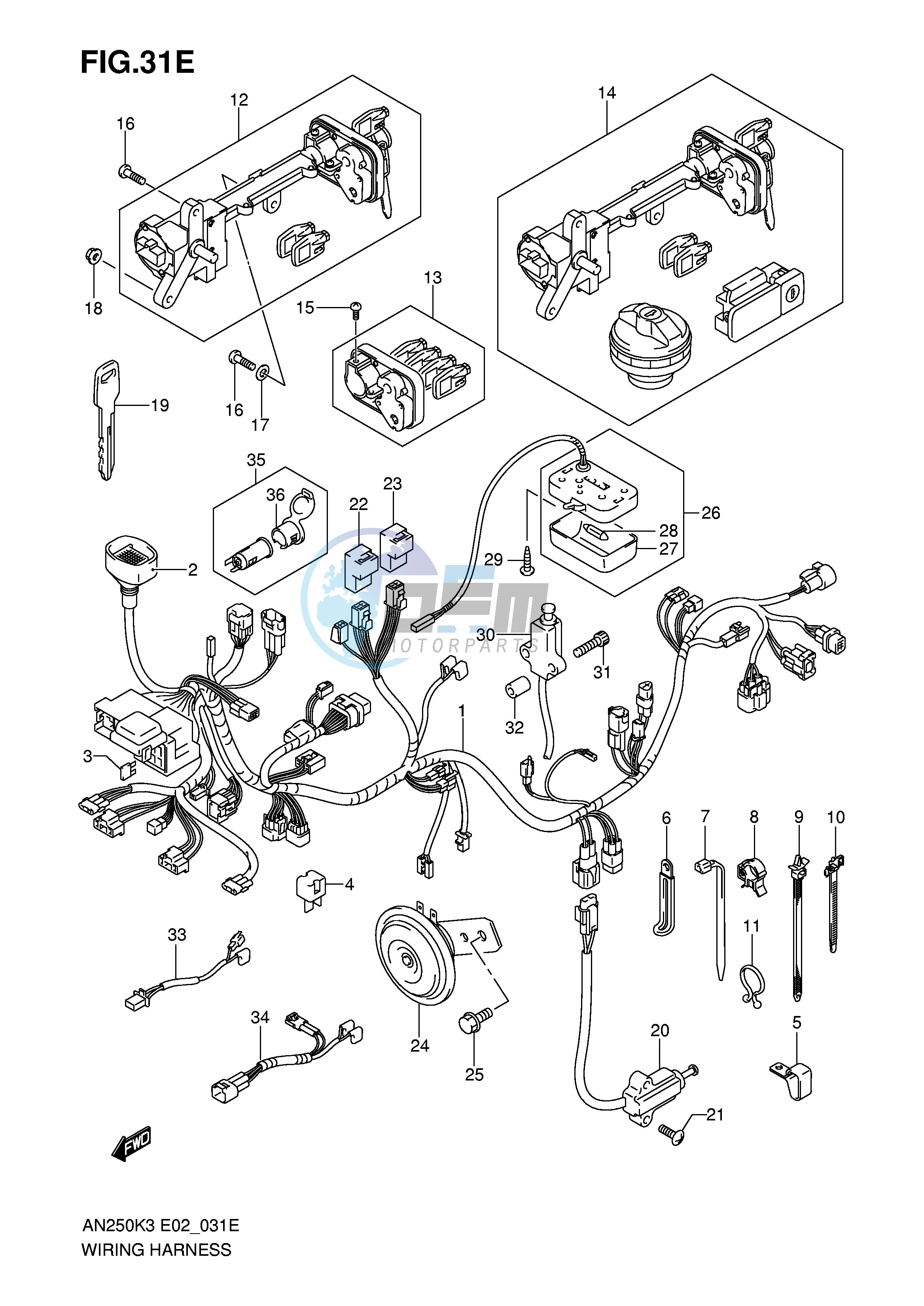 WIRING HARNESS (MODEL K3 K4 E38)