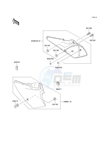 KDX 200 H [KDX200] (H6-H9) [KDX200] drawing SIDE COVERS_CHAIN COVER