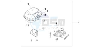 FJS400D SILVER WING drawing TOP BOX 45L DIGITAL SILVER