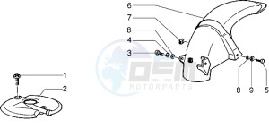 NTT 50 equel to Piaggio NRG mc1 drawing Front and rear mudguard