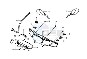 HD 200 drawing DASHBOARD / HANDLEBAR COVER / MIRRORS/ WIRING HARNASS