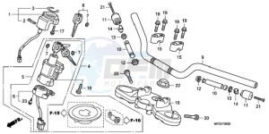 CB600FA France - (F / CMF 25K) drawing HANDLE PIPE/TOP BRIDGE