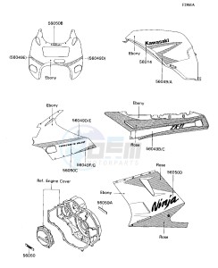 ZX 1100 C [NINJA ZX-11] (C1-C4) [NINJA ZX-11] drawing DECAL-- EBONY_ROSE- --- ZX1100-C2- -