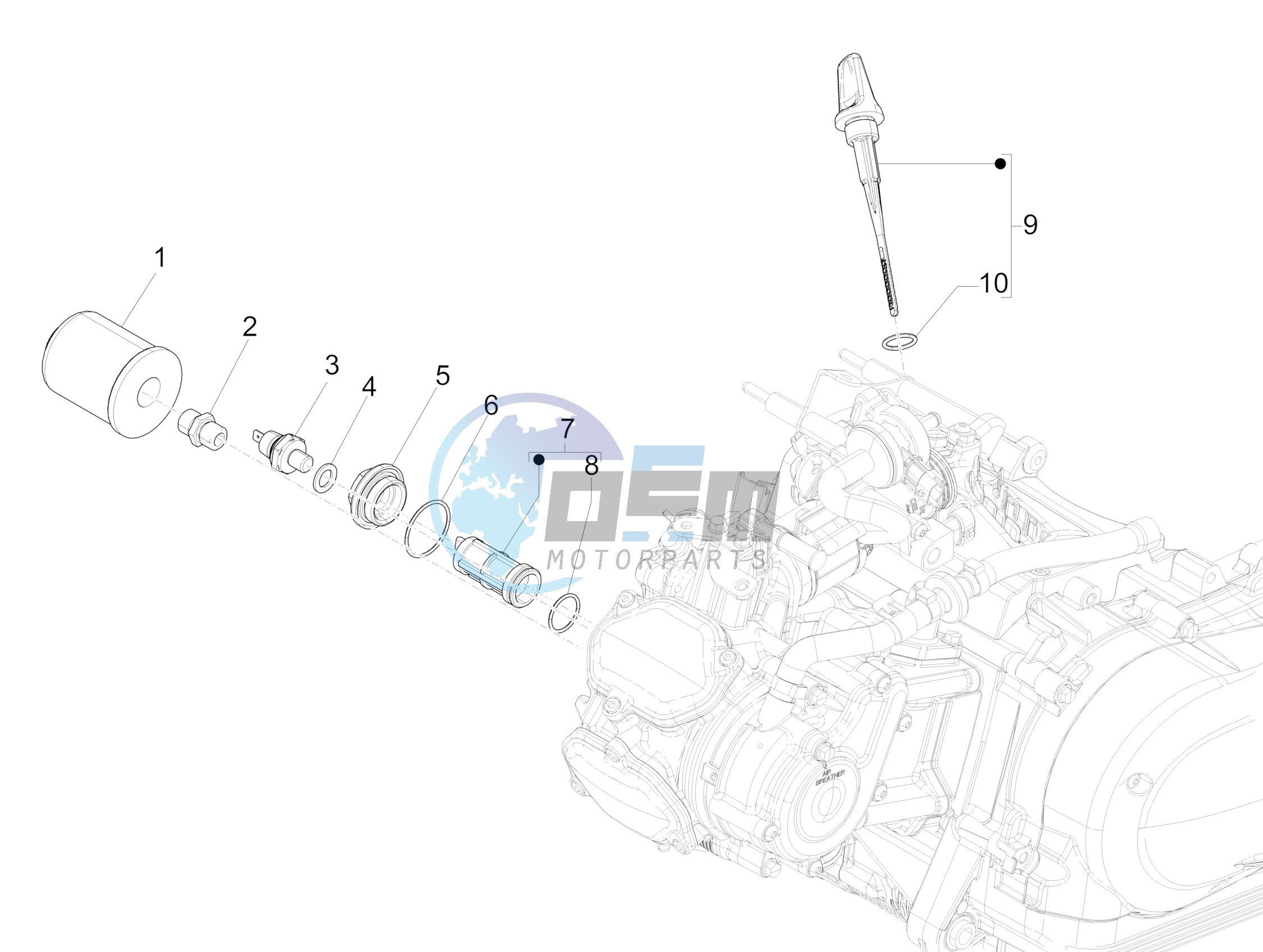 Flywheel magneto cover - Oil filter