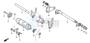 CG125 drawing GEARSHIFT DRUM