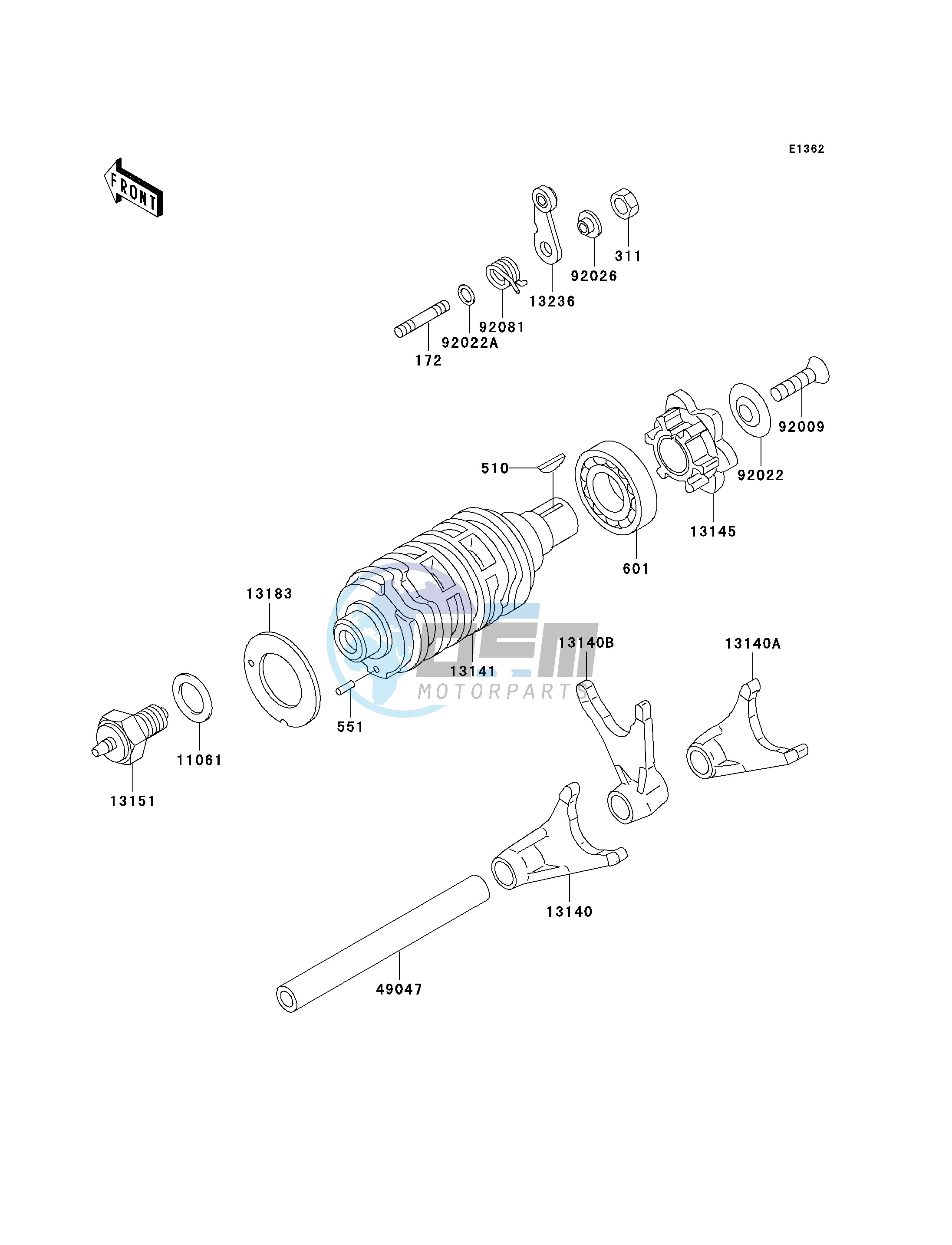 GEAR CHANGE DRUM_SHIFT FORK-- S- -