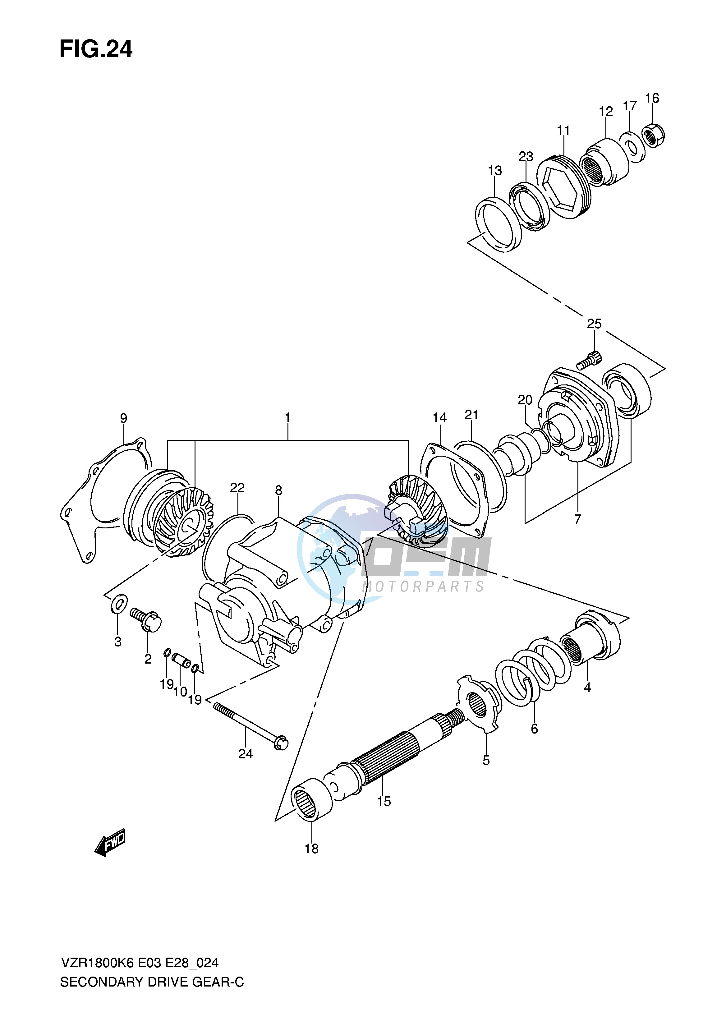 SECONDARY DRIVE GEAR (MODEL K6 K7)