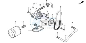 VT1100C drawing OIL FILTER/OIL PUMP