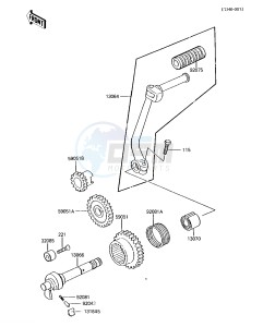 KE 100 B [KE100] (B9-F10) [KE100] drawing KICKSTARTER MECHANISM