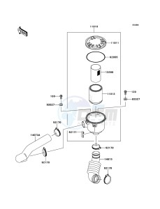 MULE_610_4X4 KAF400AEF EU drawing Air Cleaner-Belt Converter