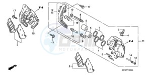 CB600F9 UK - (E / MKH) drawing FRONT BRAKE CALIPER (CB600F/F3)