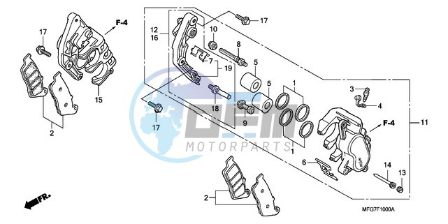 FRONT BRAKE CALIPER (CB600F/F3)