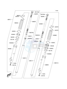 KLX 125 A (A1-A3) drawing FRONT FORK