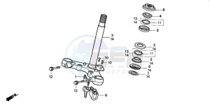 CB250 NIGHTHAWK drawing STEERING STEM